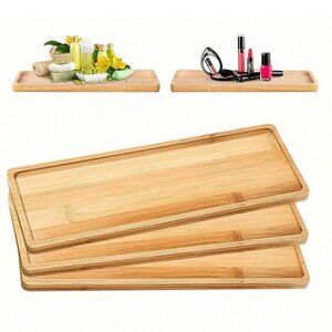 Bamboo Trays Set of 3 Eco-friendly Sustainable Water Resistant